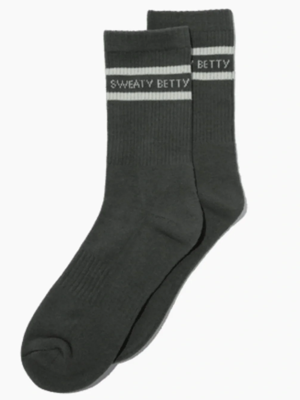 ✨ Sweaty Betty London Varsity Slogan Socks | Gray + White | Women’s Size 8–10